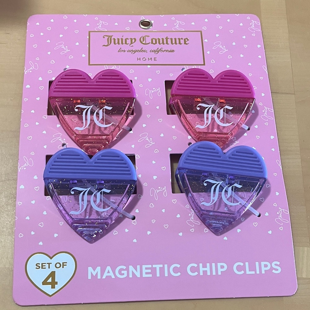 Juicy Couture Pink and Purple Heart Clips